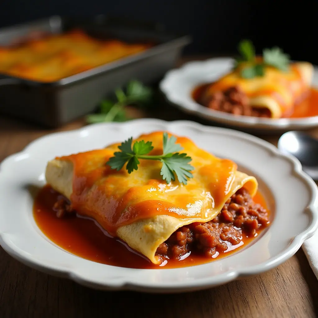 Easy steps for  Ground Beef Enchiladas