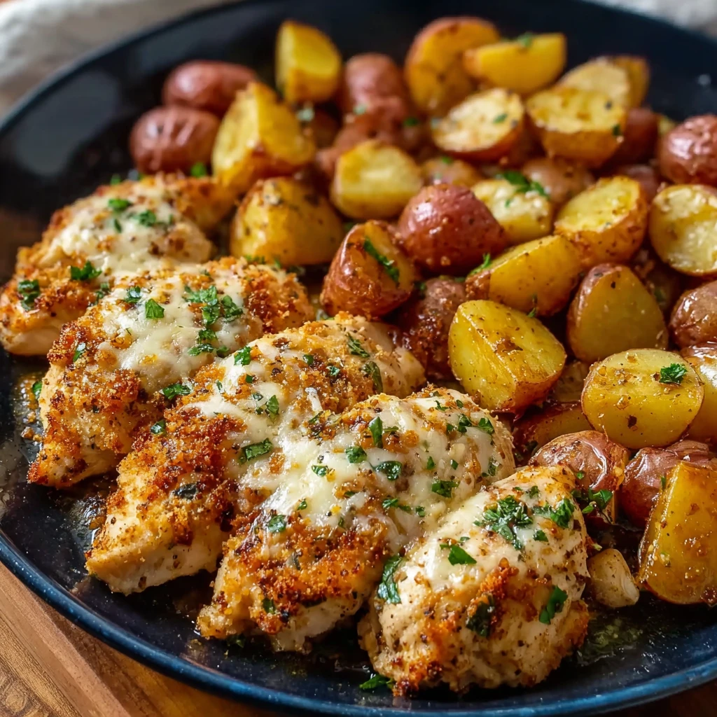 Garlic Parmesan Chicken and Potatoes (One-Pan Dinner)