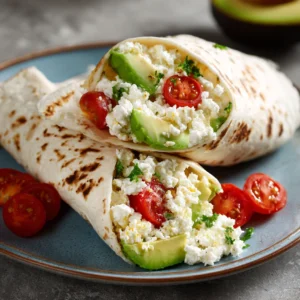 High-Protein Breakfast Wrap with Cottage Cheese and Avocado