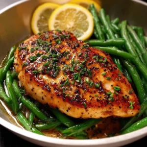 Lemon Garlic Butter Chicken and Green Beans Skillet