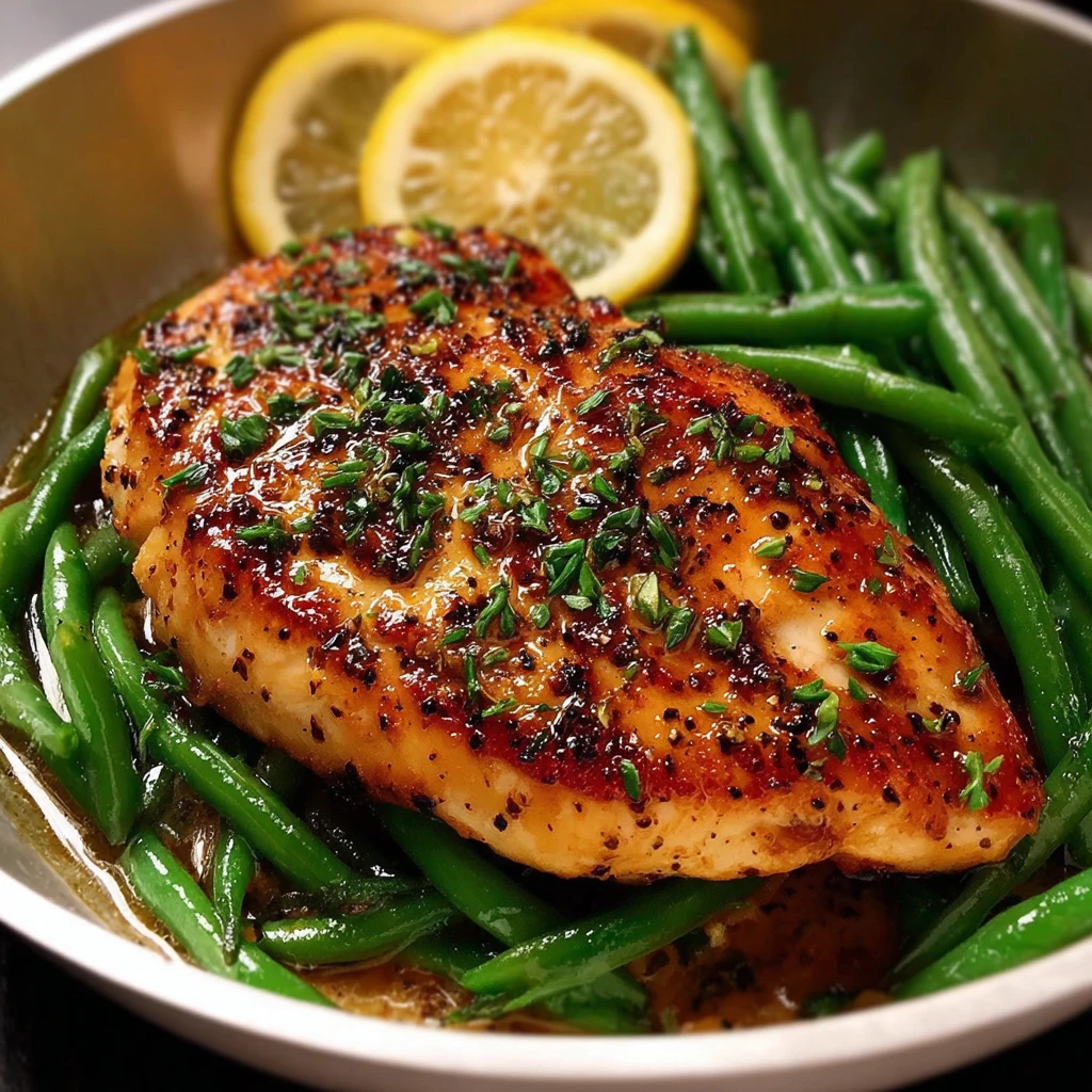 Lemon Garlic Butter Chicken and Green Beans Skillet