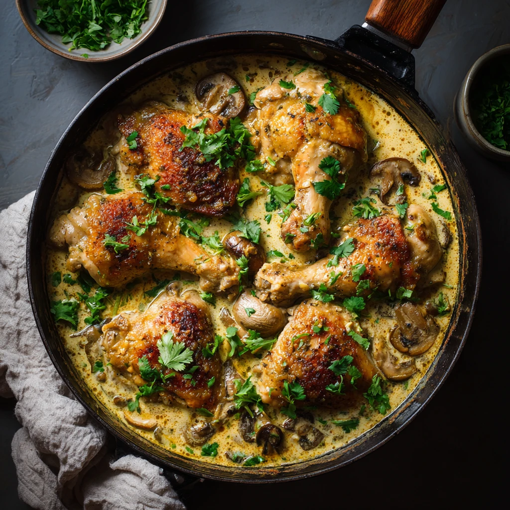 One-Skillet Creamy Coconut Milk Chicken Dinner
