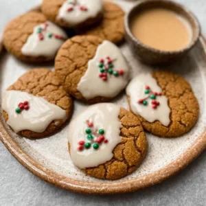 Soft Gingerbread Cookies with Maple Glaze