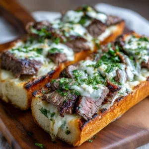 Steak & Cheese Garlic Toast Recipe