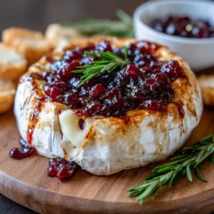 Baked Brie with Jam (2 Ingredients)