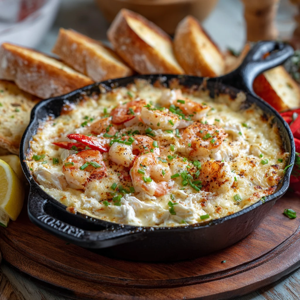 Cheesy Shrimp & Crab Bake Dip