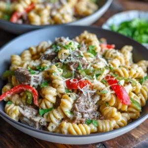 Creamy Philly Cheesesteak Pasta – A Game Day Favorite!