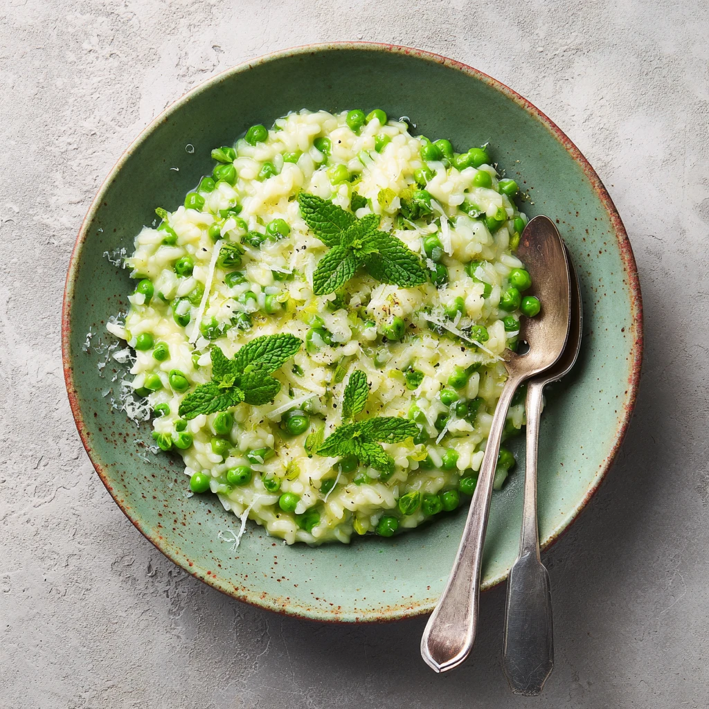 Fresh & Creamy Pea and Mint Risotto Recipe