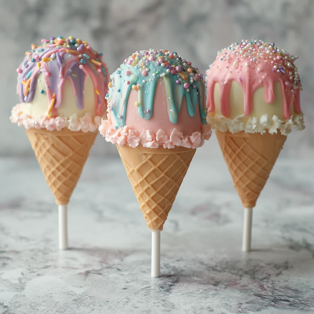 Irresistible Ice Cream Cone Cake Pops for Sweet Parties