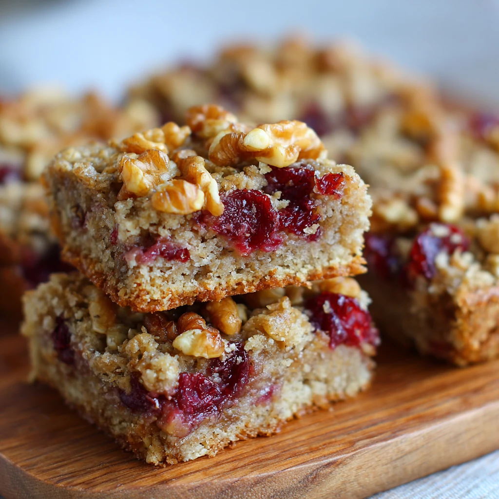 Oatmeal Cranberry Bars with Walnuts