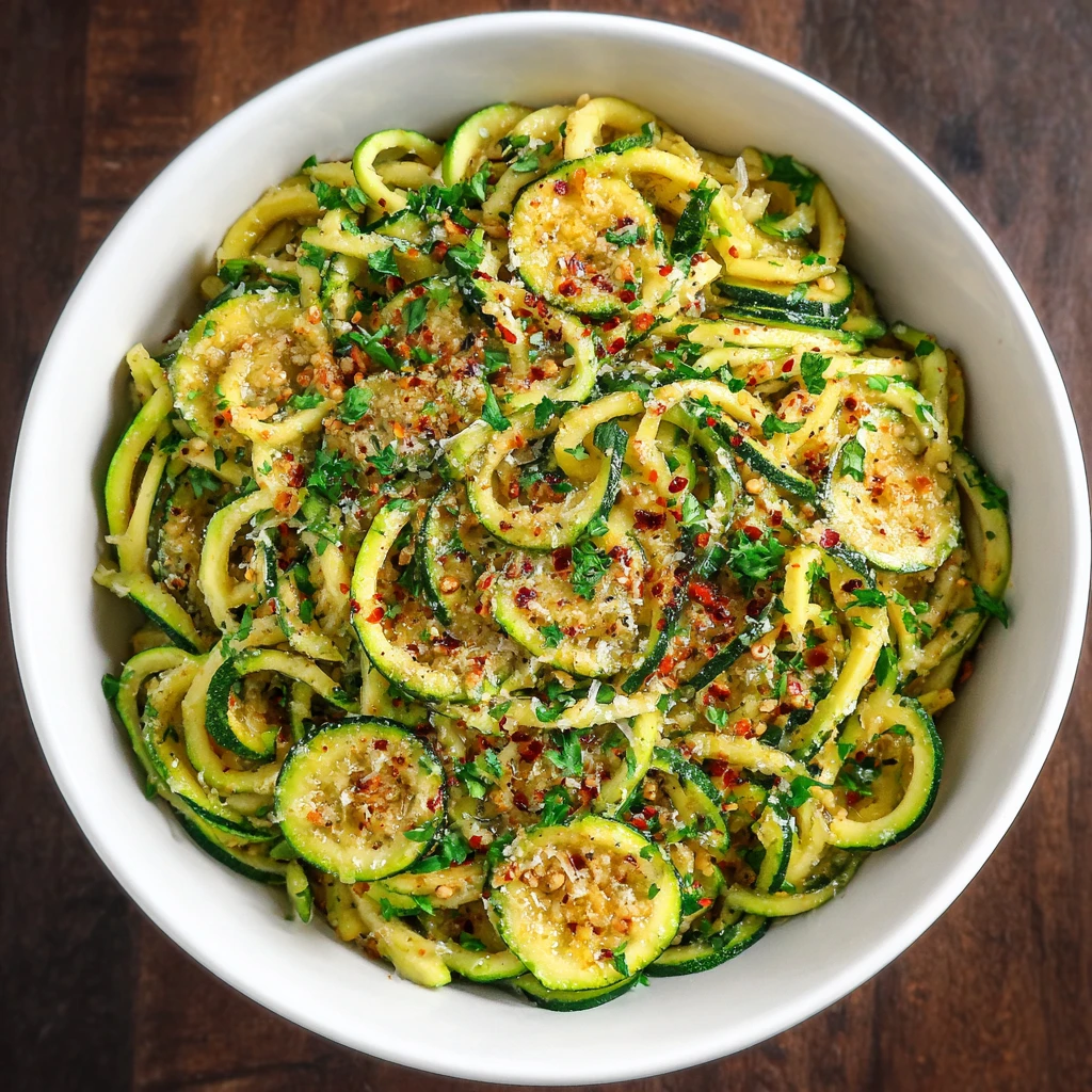 Quick Easy Garlic Parmesan Zucchini Noodles
