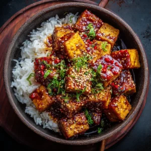 Spicy Honey Garlic Tofu