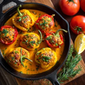 Stuffed Mini Peppers with Creamy Tomato Sauce