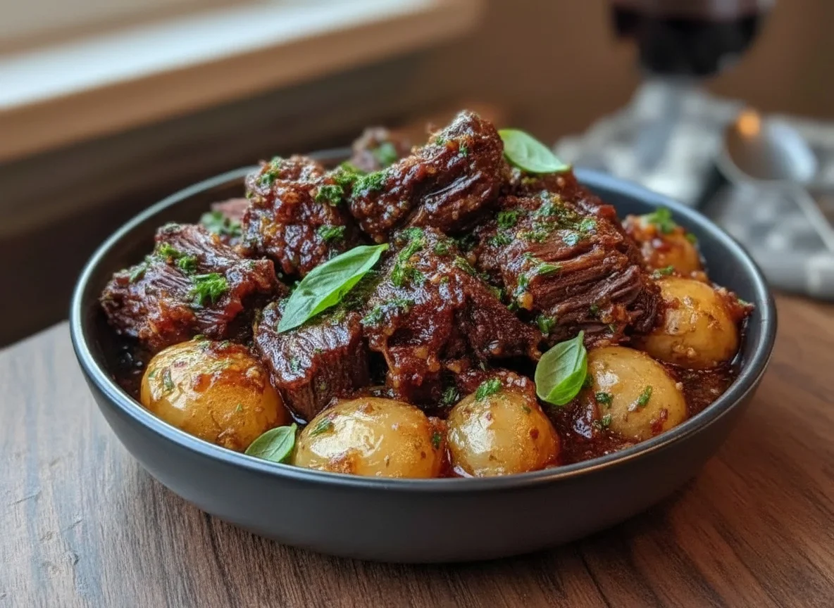 Slow Cooker Garlic Butter Beef with Potatoes