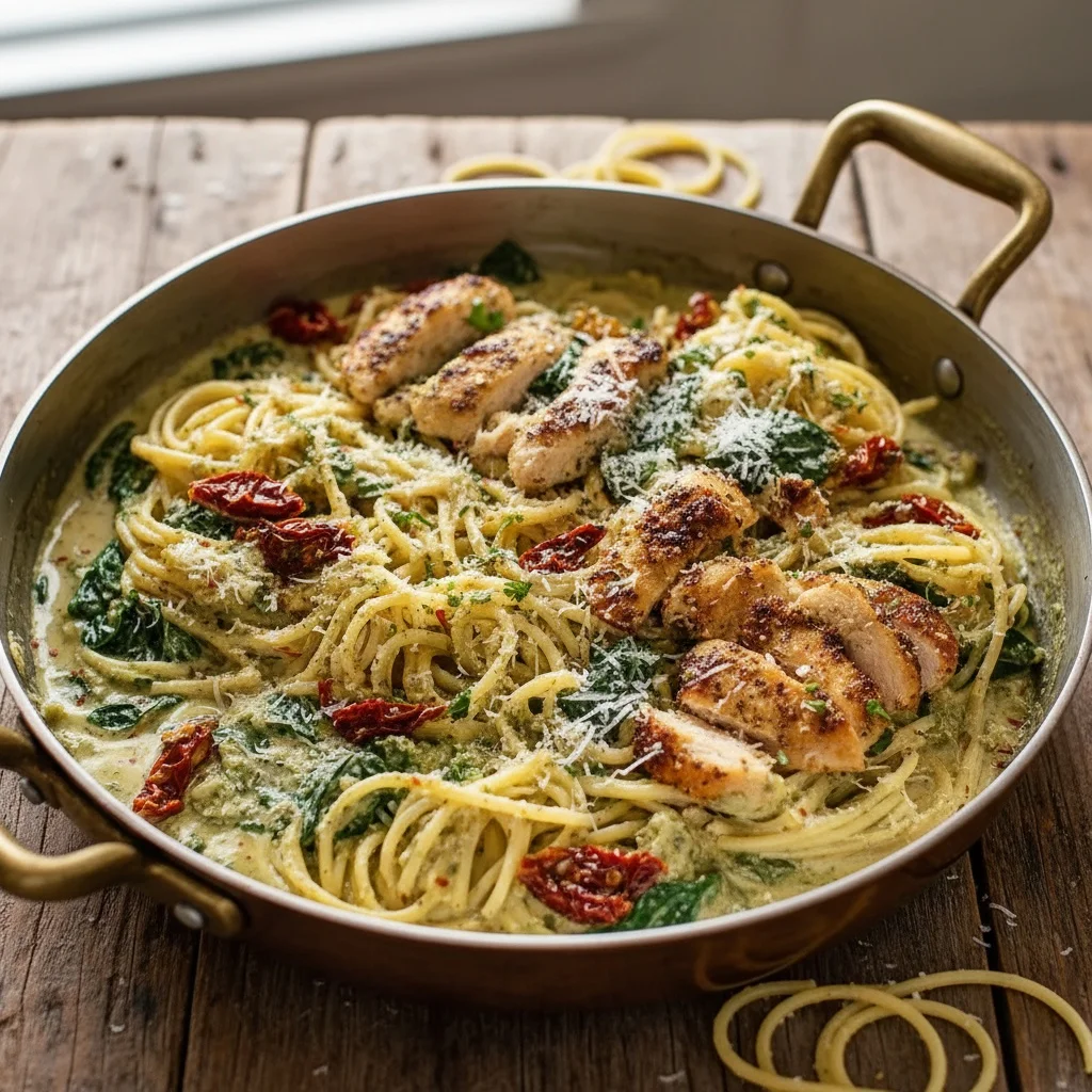 Ultimate Creamy Chicken Pesto Pasta with Spinach