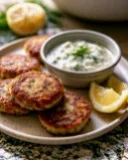 Crispy Canned Mackerel Cakes with Lemon-Dill Sauce
