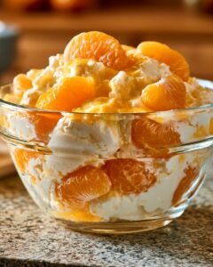 Creamy Mandarin Orange Jello Salad with Cottage Cheese
