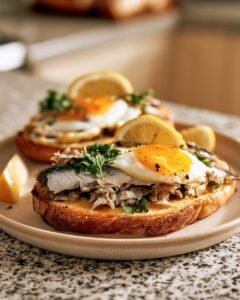 Easy Sardines Breakfast with Eggs and Toast