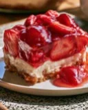 Strawberry Pretzel Jello Salad with a Creamy Cheesecake Layer